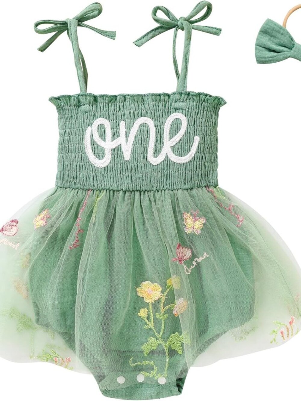 Baby Girl 1st Birthday Clothes One Year Old Tulle Sleeveless Bodysuit Cake Smash